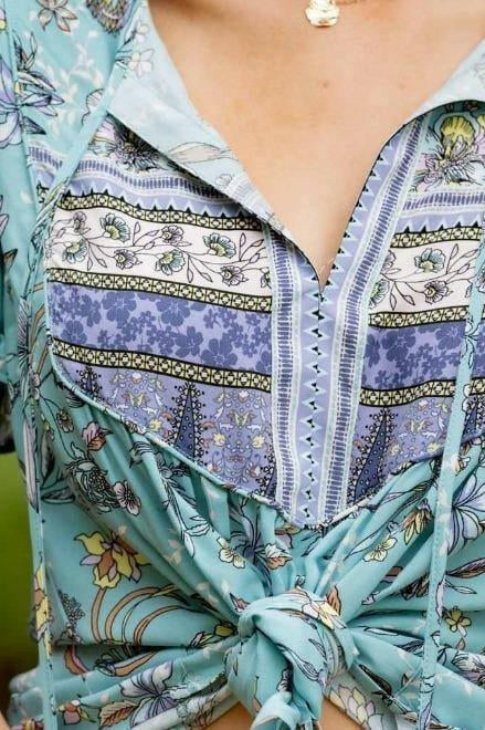 Iris Maxi 202265-2 Short Sleeve Floral Blouse.