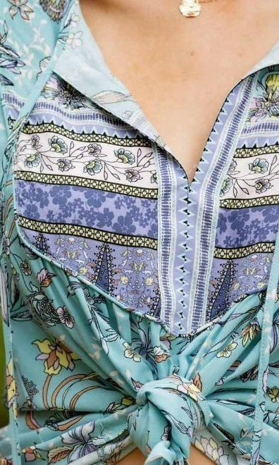 Iris Maxi 202265-2 Short Sleeve Floral Blouse.