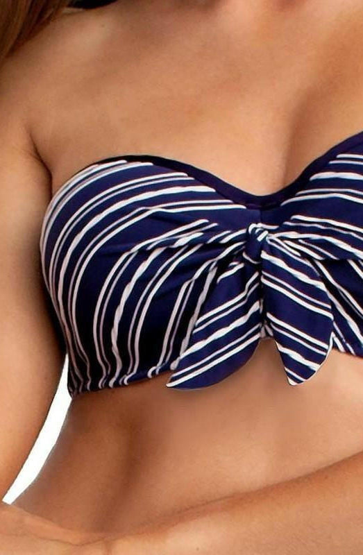 HAM3108D Hamptons Stripe D Tie Front Bandeau - Isola.