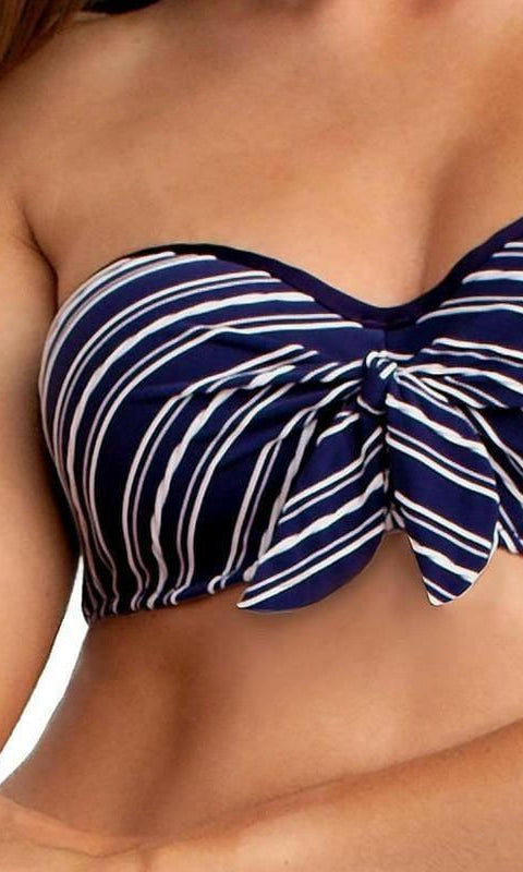 HAM3108D Hamptons Stripe D Tie Front Bandeau - Isola.