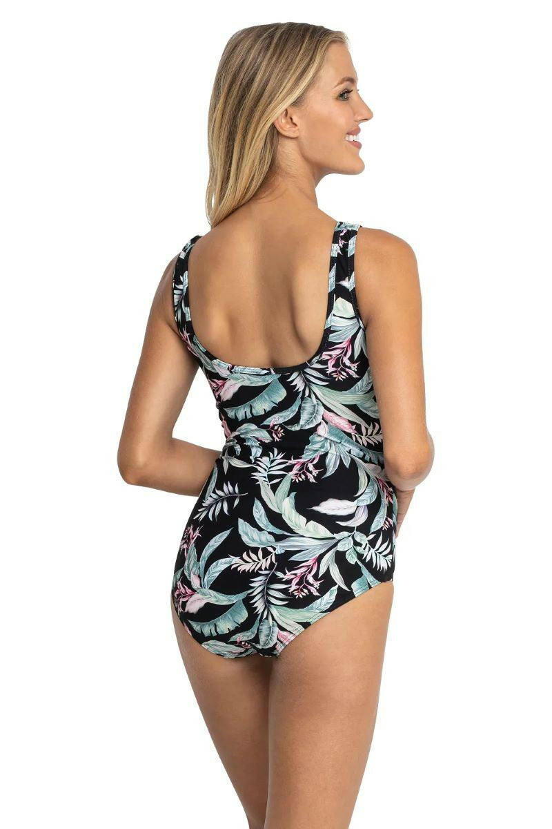 Jantzen Maui Mesh High Neck Mastectomy One Piece Black.