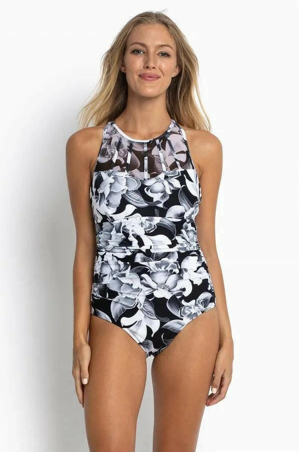 Jantzen Lili Mesh High Neck Mastectomy One Piece.