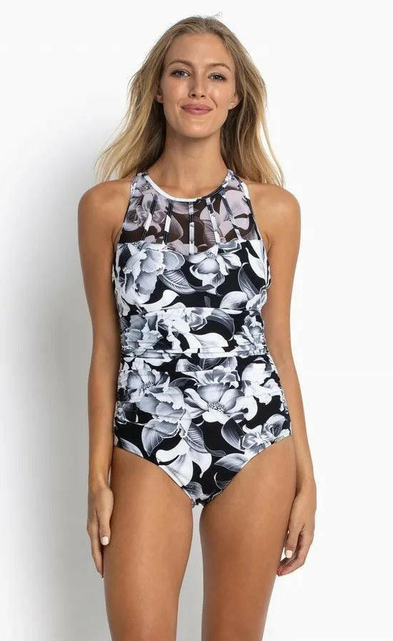 Jantzen Lili Mesh High Neck Mastectomy One Piece.