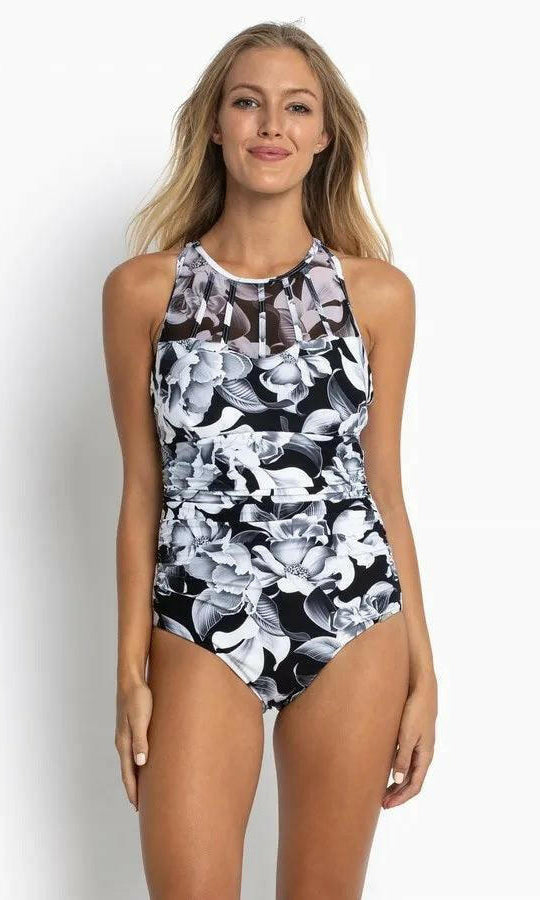 Jantzen Lili Mesh High Neck Mastectomy One Piece.