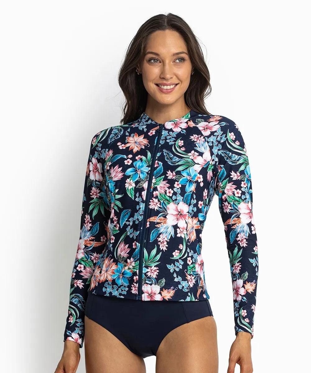 Jantzen JA90932 Koh Lipe Zip Front Rash Vest Navy OZ RESORT