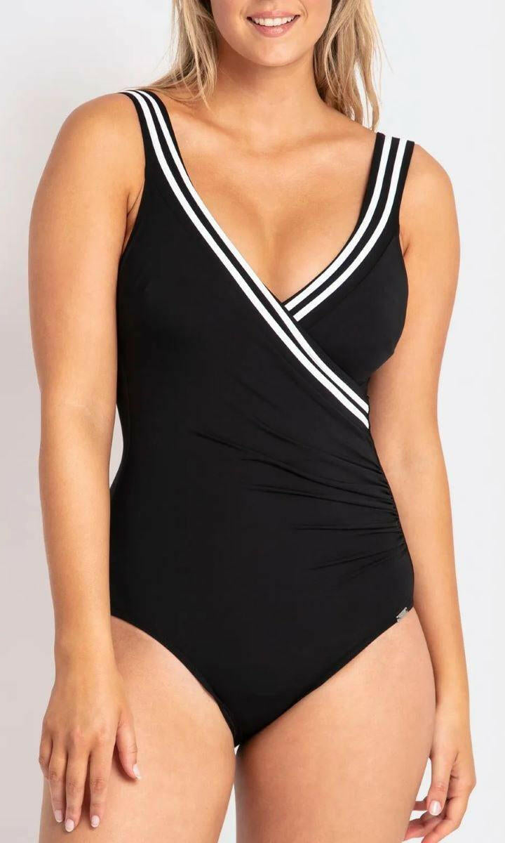 Jantzen Heritage Classics Gathered Surplice One Piece Black.