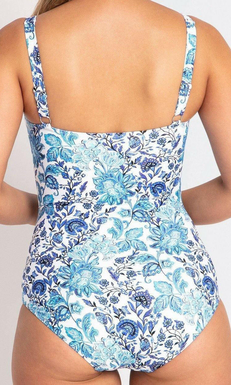 JA84129D Jantzen China Rose D Cross Front One Piece.