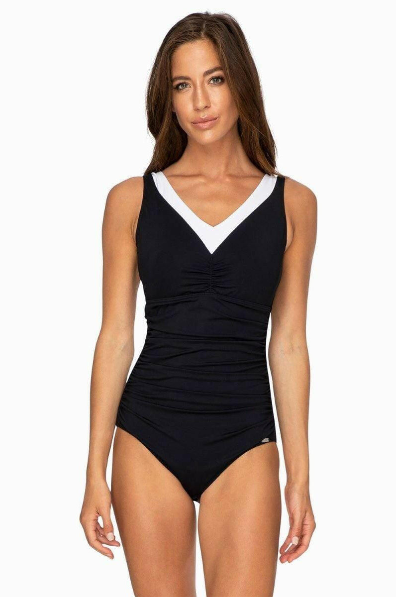 Jantzen JA84107DDE Heritage Classics DD/E Cup Front Ruched One Piece Black.