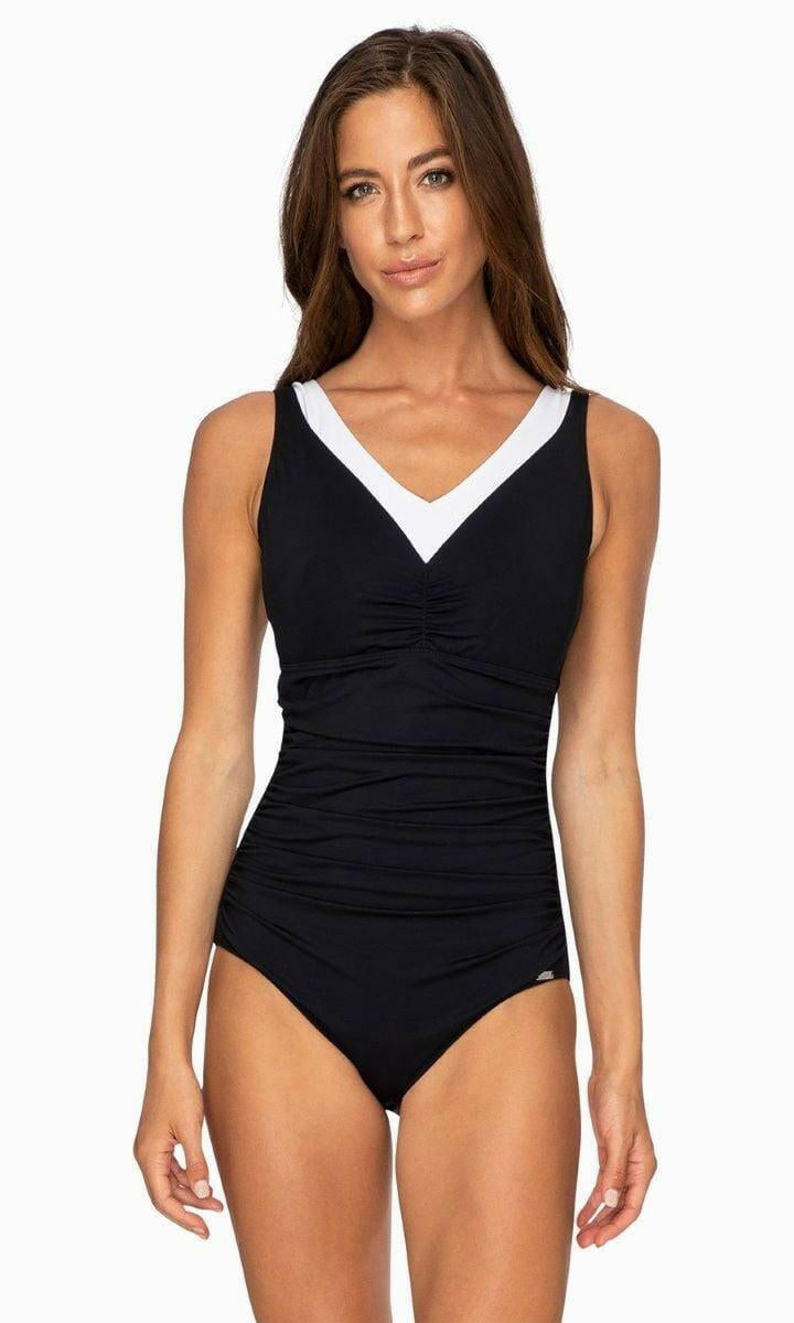Jantzen JA84107DDE Heritage Classics DD/E Cup Front Ruched One Piece Black.
