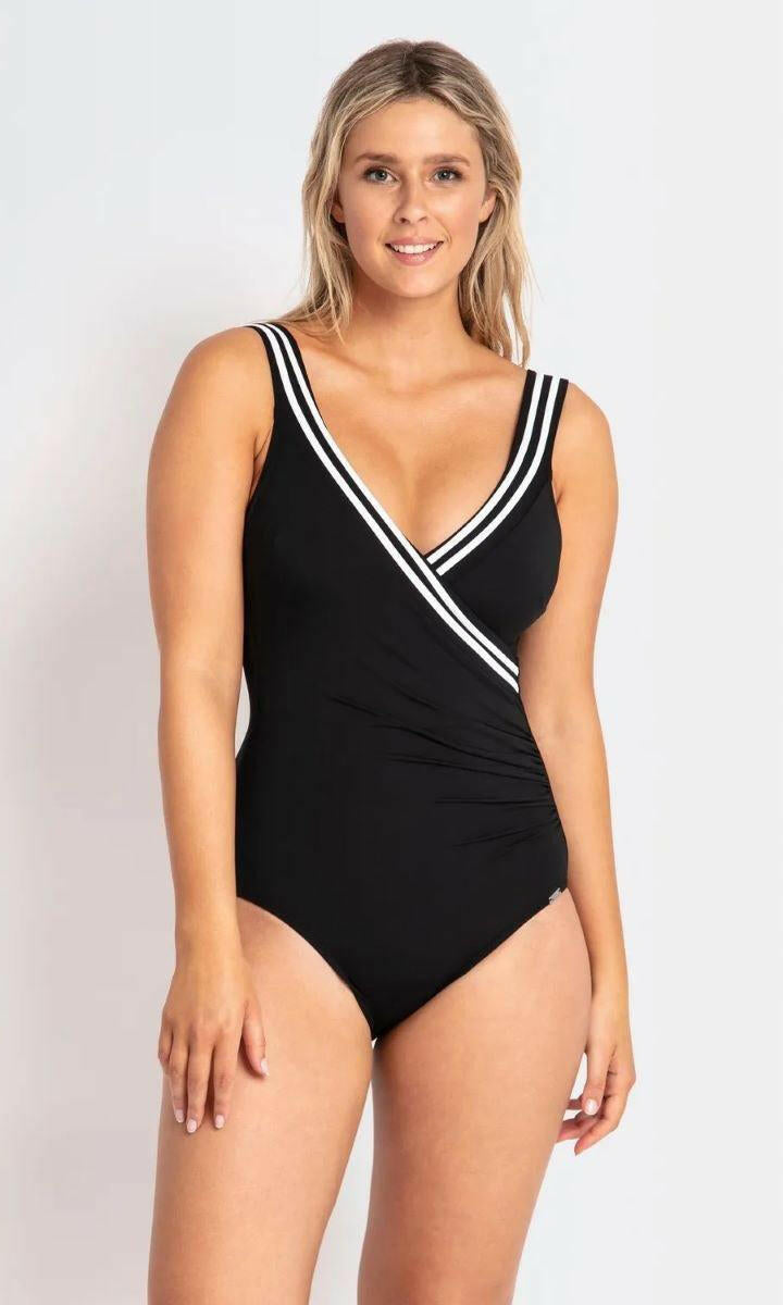 Jantzen Heritage Classics Gathered Surplice One Piece Black.