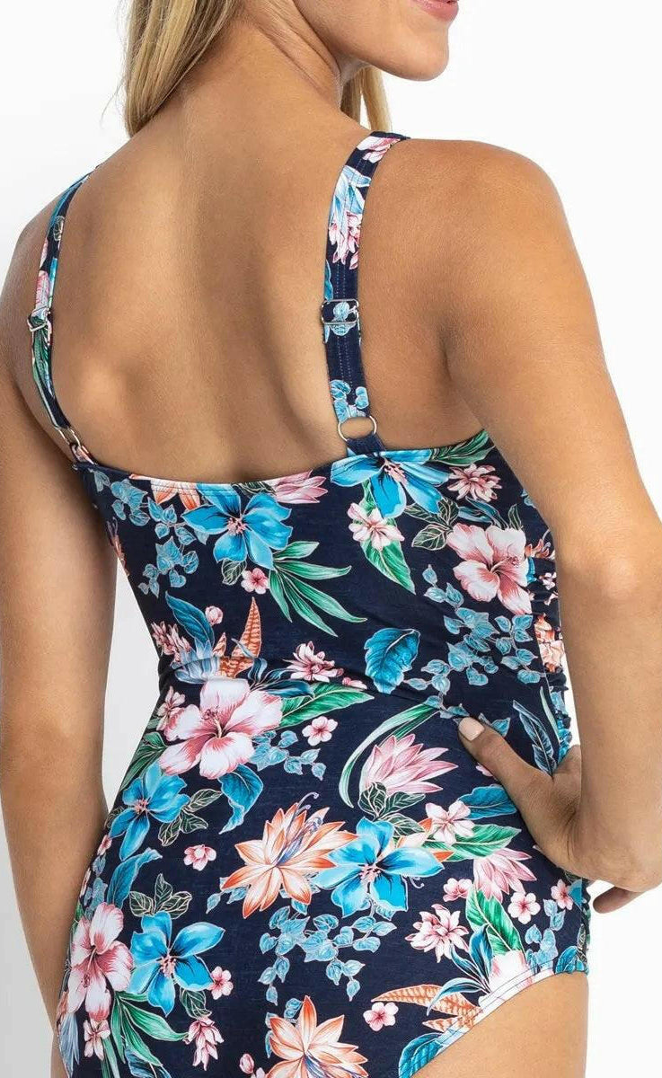 Jantzen JA84377DDE Koh Lipe DDE Front Ruched One Piece Navy.