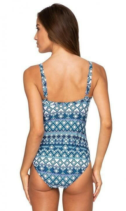 Janzten JA84077 Mexci Ruched Cross Over One Piece.