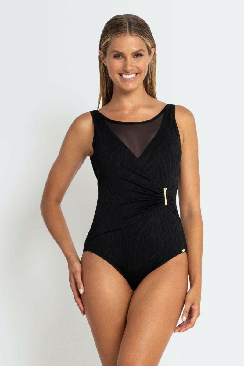 Jantzen Ava High Neck Bar Surplice One Piece.