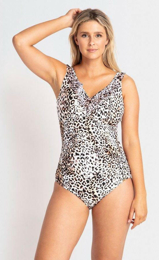 Jantzen JA84192 Wild Gathered Surplice One Piece Swimsuit.