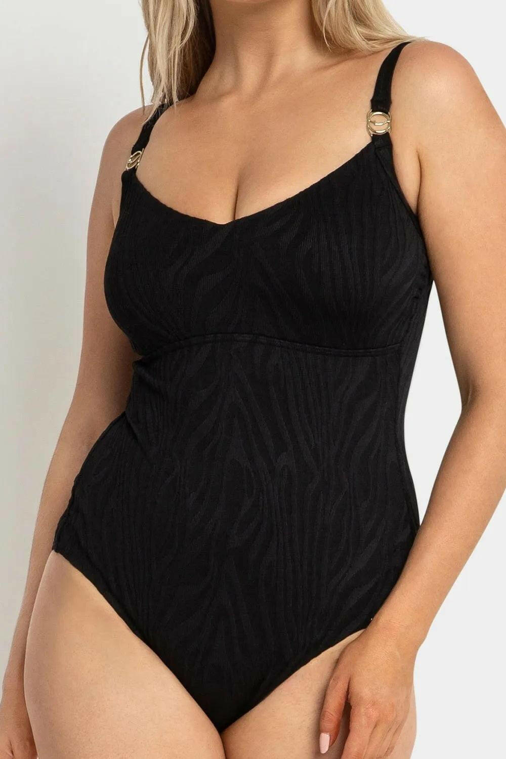 Jantzen Ava FG Minimiser One Piece Black Swimsuit.