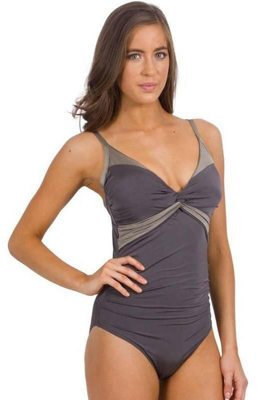 J1908DD/E Lustre DD/E Twist Front One Piece Maillot - Jets.