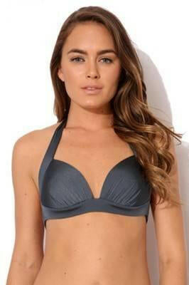 J4429 Lustre 50's Halter Bikini Top - Jets.