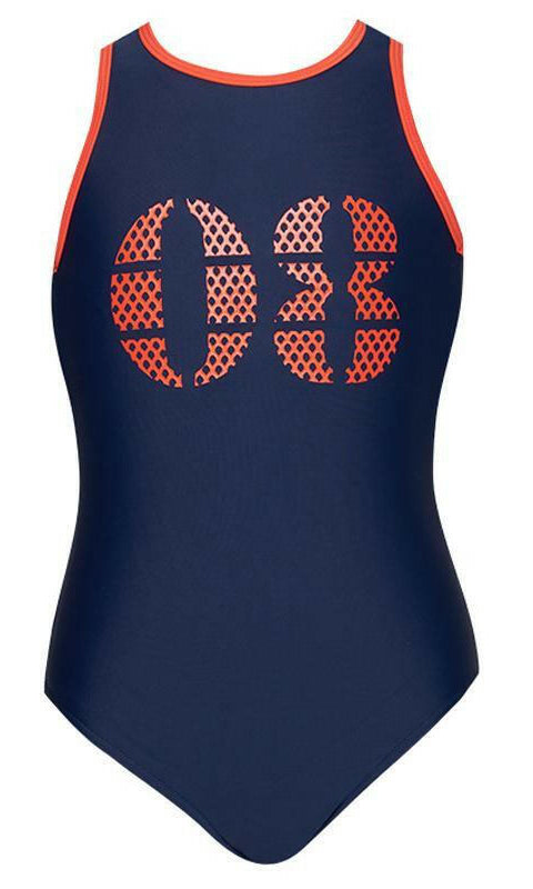 JB Sport Girls High Neck Swimsuit - Jets.