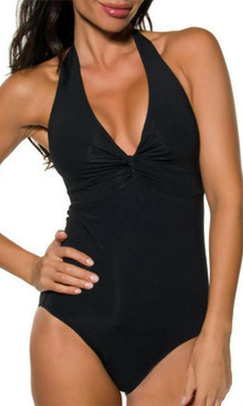 Twist Halter One Piece Amalfi Blue.