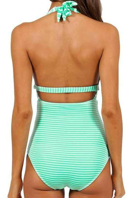 J1830 Tempo Plunge Halter One Piece - Jets.