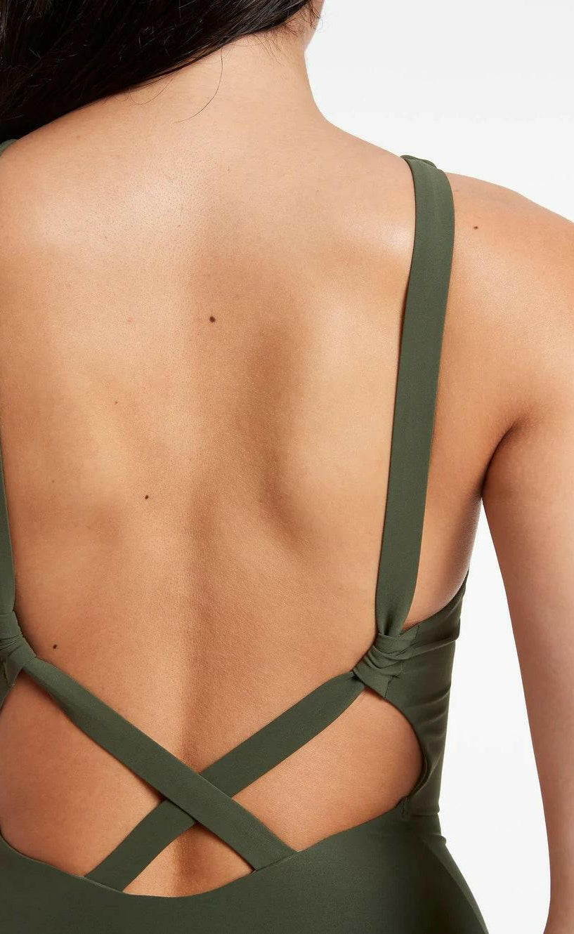 Jets Jetset High Neck One Piece Olive.