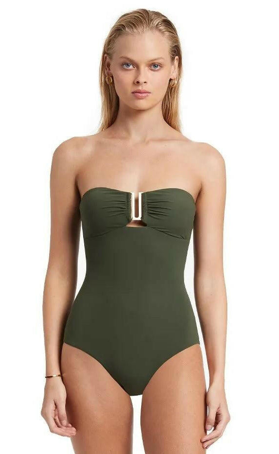 Jets J10789 Jets Jetset Bandeau One Piece Olive.