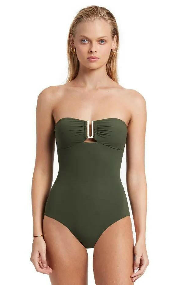 Jets J10789 Jets Jetset Bandeau One Piece Olive.