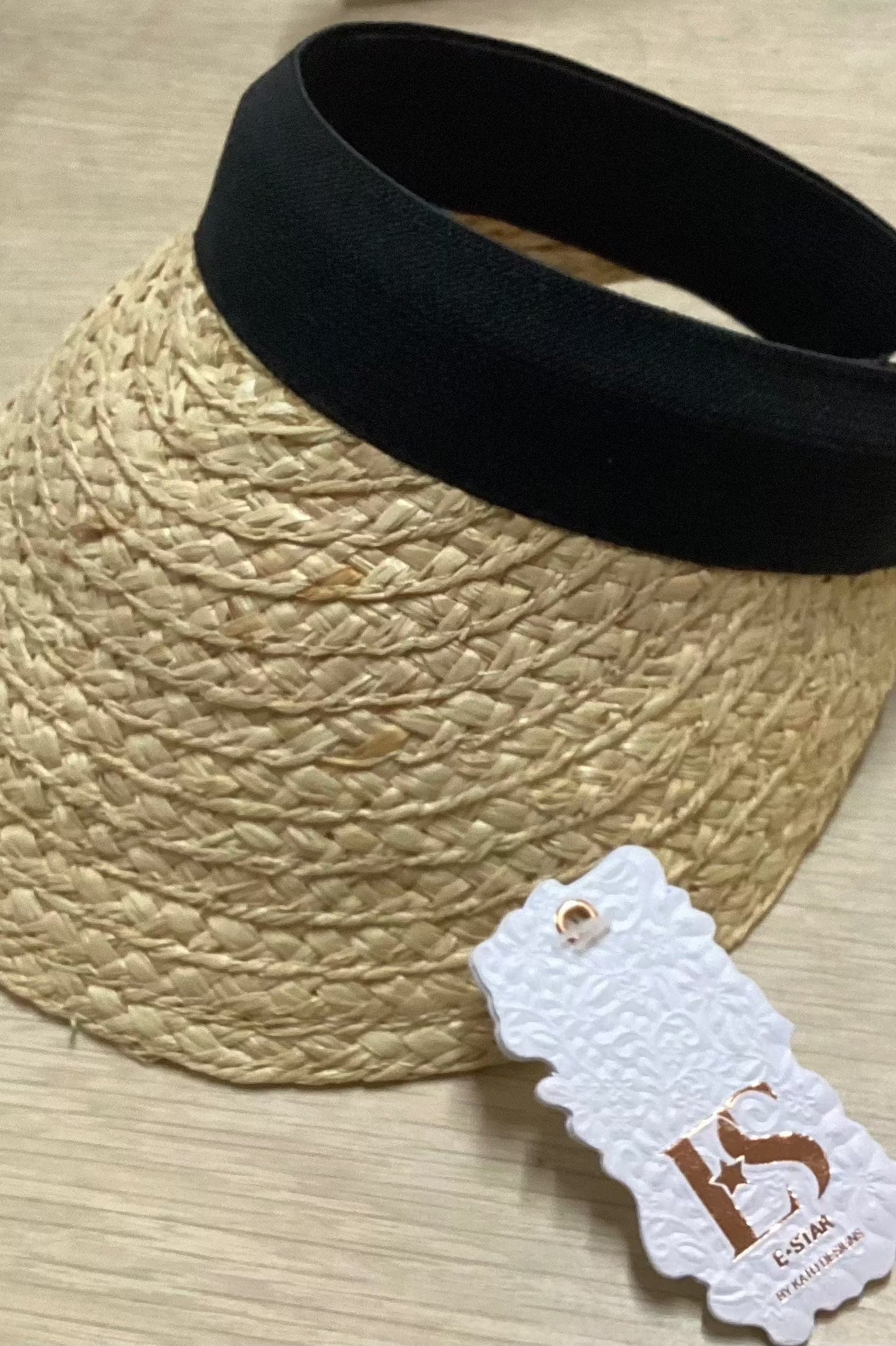 Kato Designs E-Star Straw Visor Black Trim One Size.