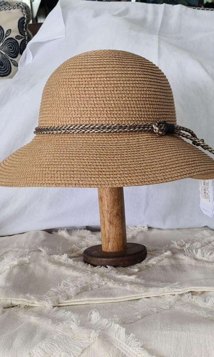 L2309-Ladies Bucket with Rope Loop Wide Brim Hat.