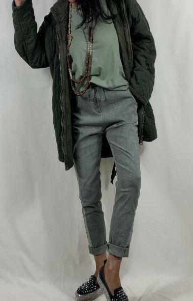 La Strada Grey Stretch Jogger Pant.