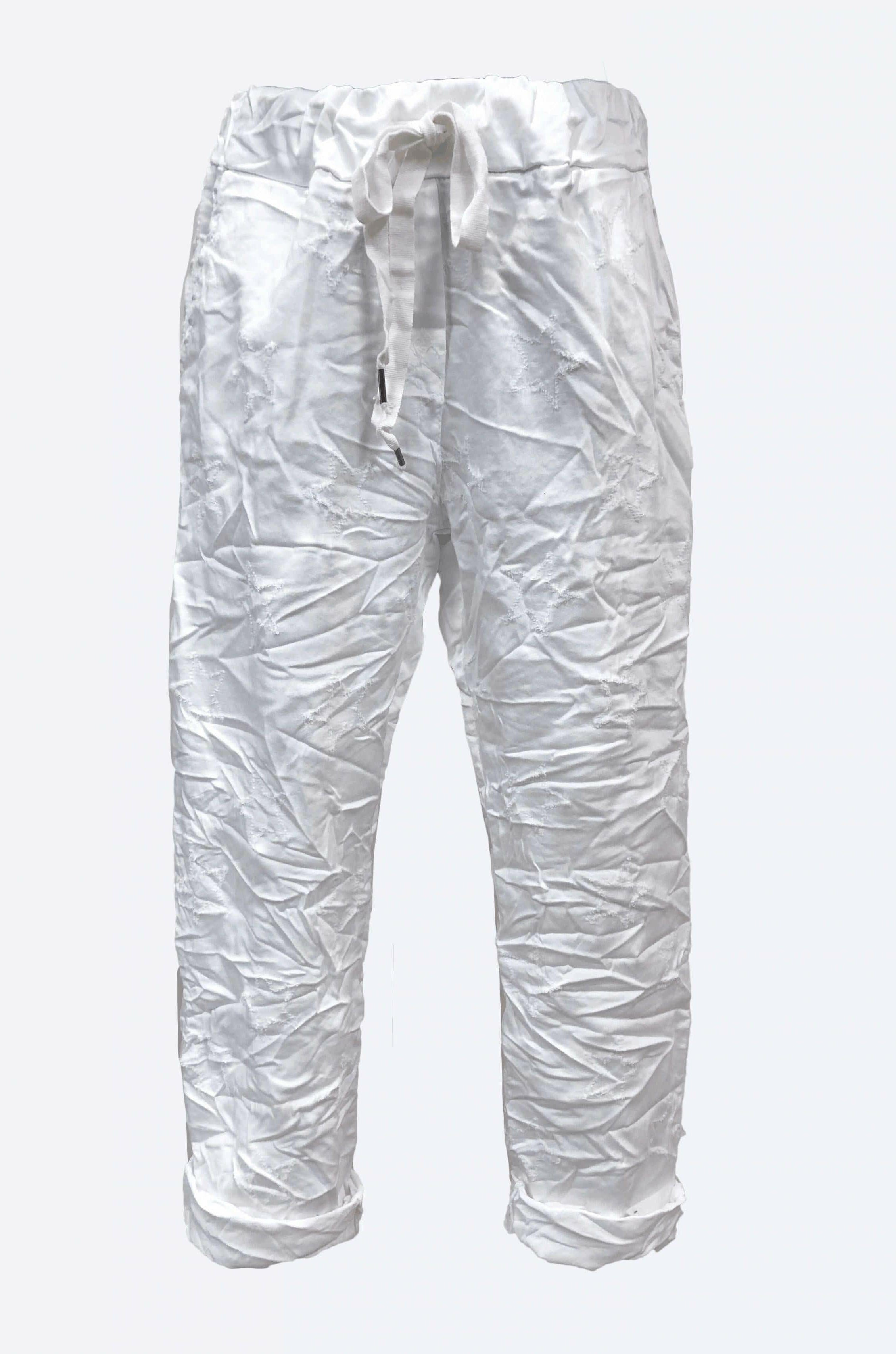 La Strada Silver Crinkle Pants.