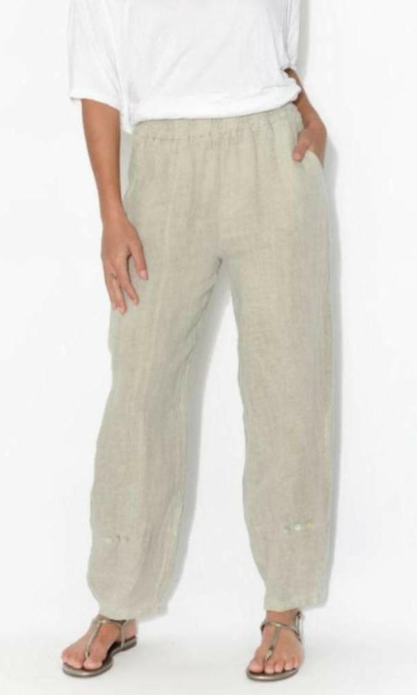 La Strada Taupe Italian Linen Pants.