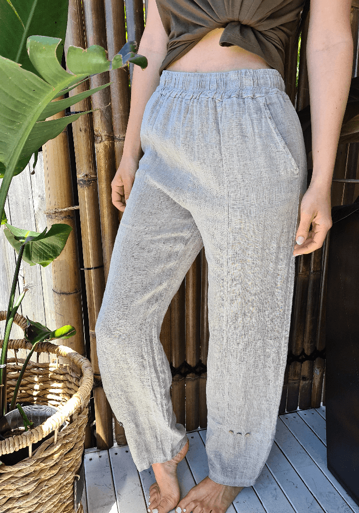 La Strada Taupe Italian Linen Pants.