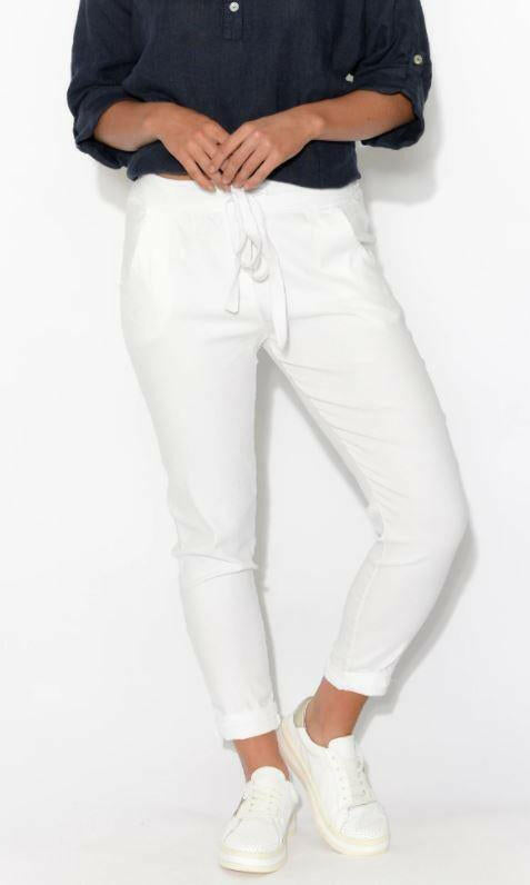 La Strada Stretch Crinkle Roll Up Pants.