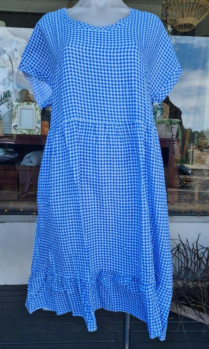 La Strada LSD21-261B Italian Linen Fringe Baby Doll Dress.