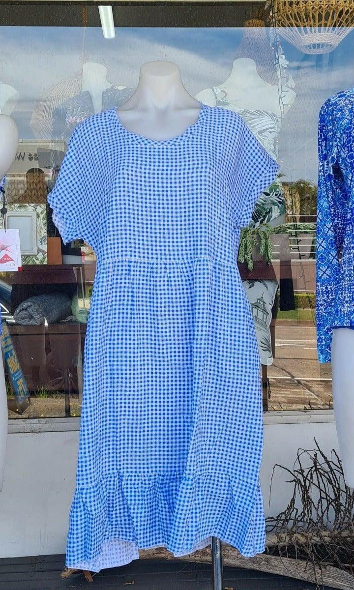 La Strada LSD21-261B Italian Linen Fringe Baby Doll Dress.