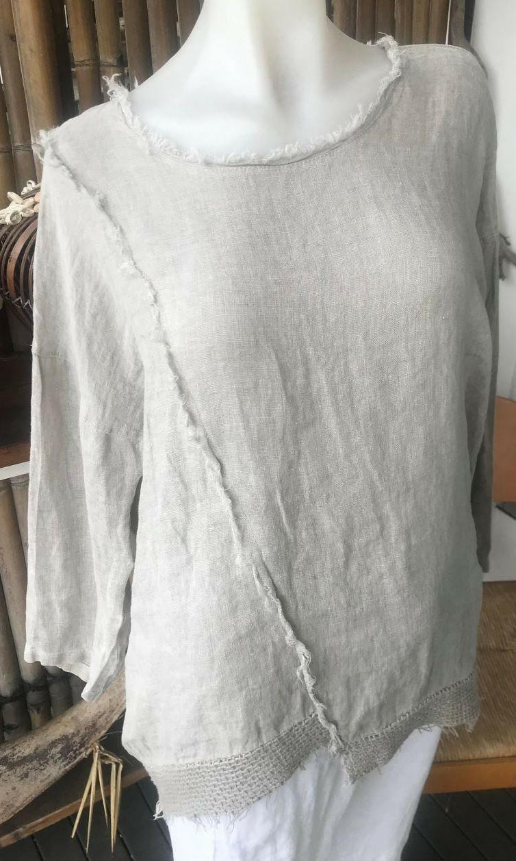 La Strada Linen Panel Top Fango.