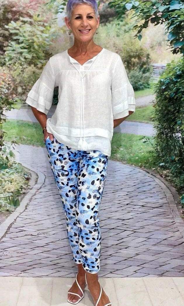 LSP21-70-52 La Strada Strectch Crinkle Italian Jogger Pant.