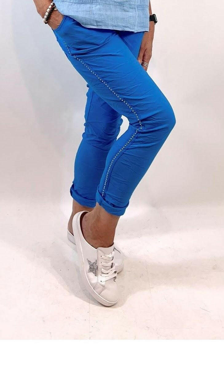 La Strada Stretch Jogger Studded Pants.