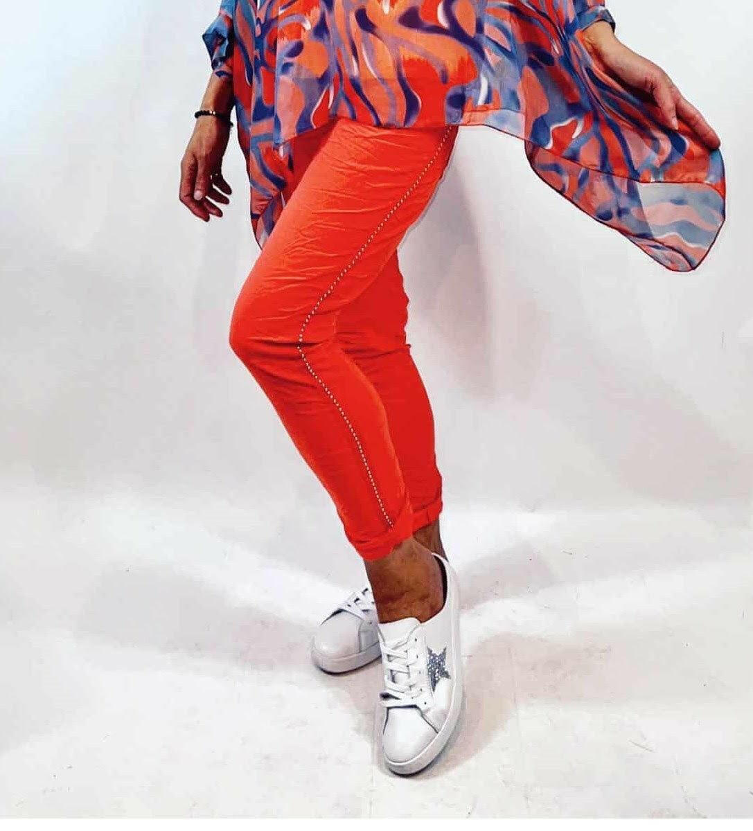 La Strada Stretch Jogger Studded Pants.