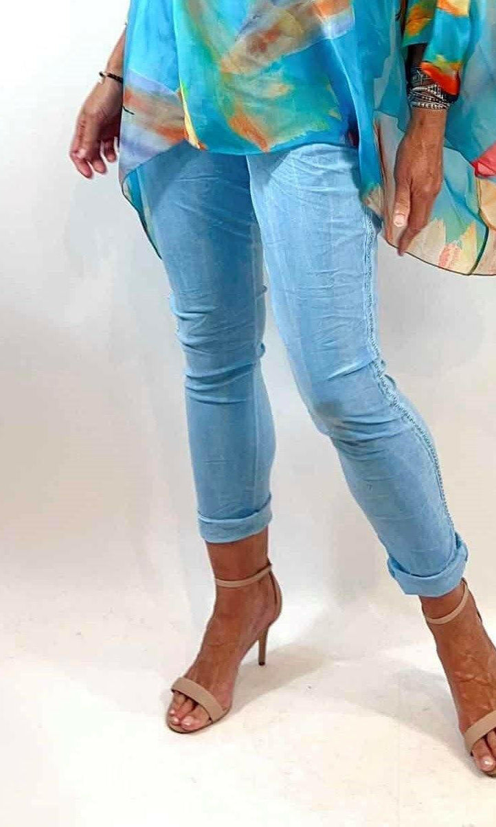 La Strada Stretch Jogger Studded Pants.