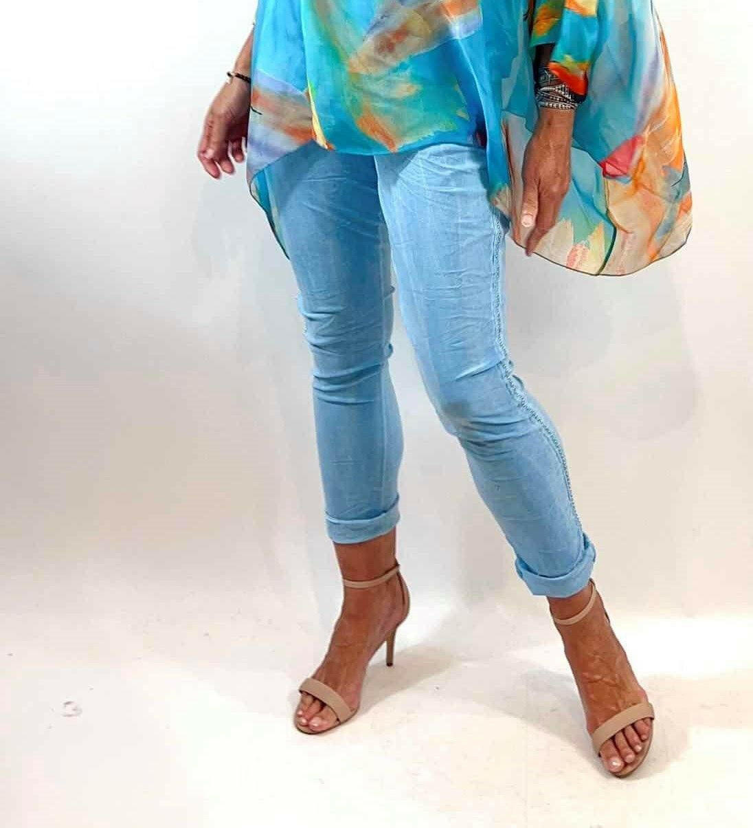 La Strada Stretch Jogger Studded Pants.