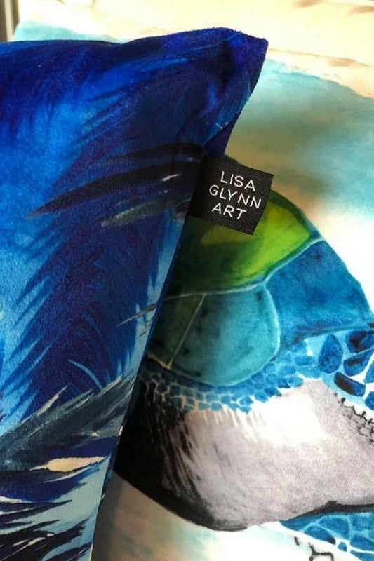 Cockatoo with Hibiscus Cushion Cover 45 x -45cm Soft Plush Double Printed.