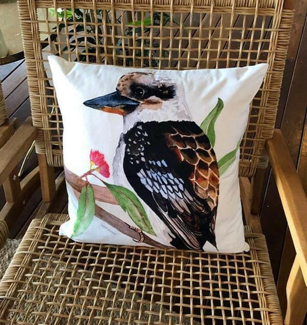 Kookaburra Cushion Cover Soft Plush Double Printed.