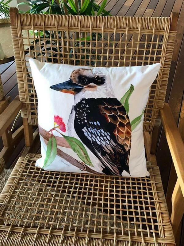 Kookaburra Cushion Cover Soft Plush Double Printed.