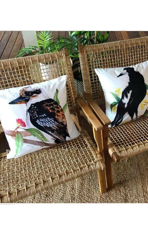 Kookaburra Cushion Cover Soft Plush Double Printed.