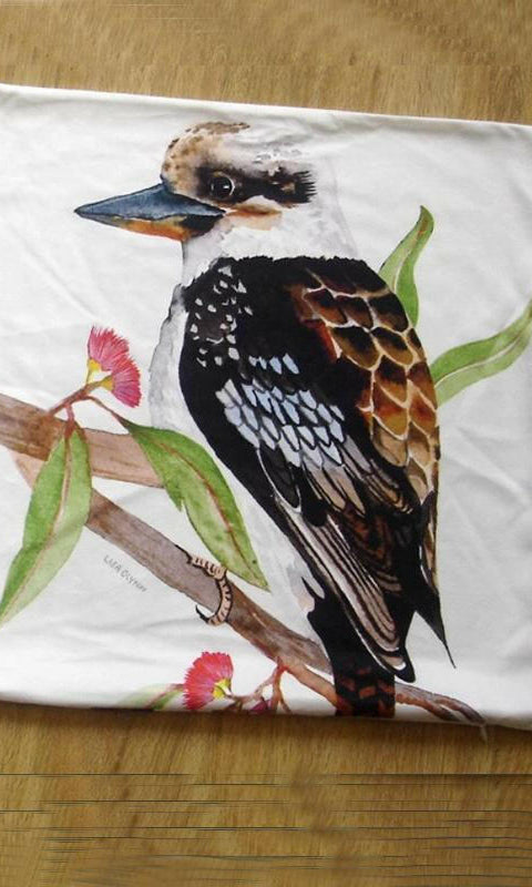 Kookaburra Cushion Cover Soft Plush Double Printed.