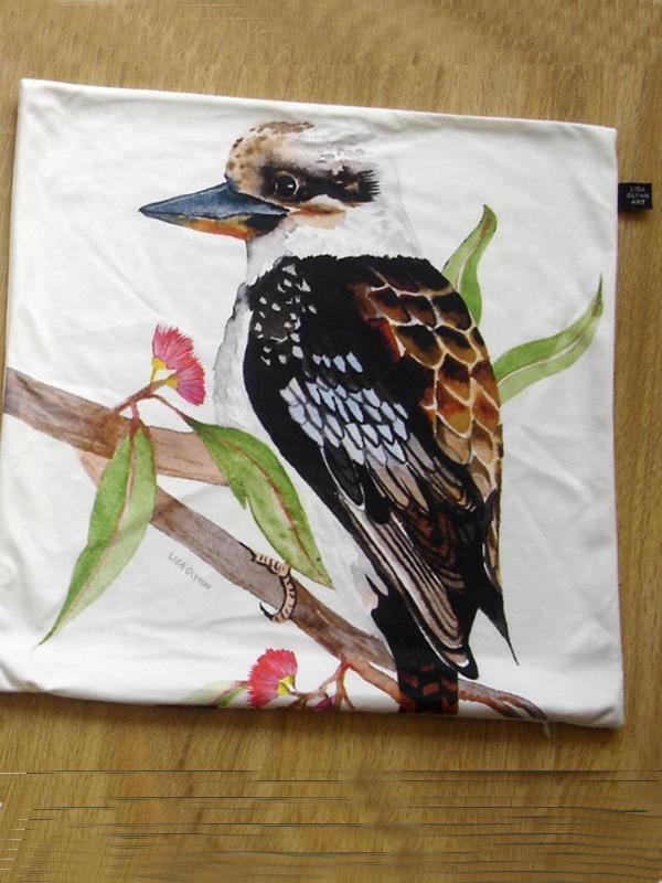 Kookaburra Cushion Cover Soft Plush Double Printed.