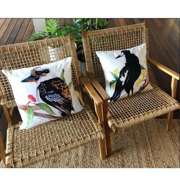 Magpie Cushion Cover 45 x -45cm Soft Plush Double Sided.