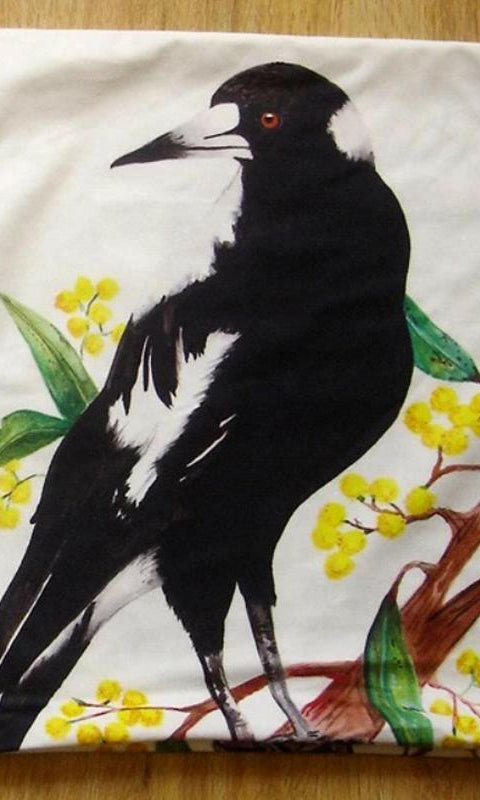 Magpie Cushion Cover 45 x -45cm Soft Plush Double Sided.